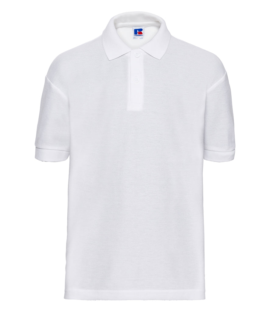 Russell Athletic Kids Poly/Cotton Piqué Polo Shirt (White) BEAC